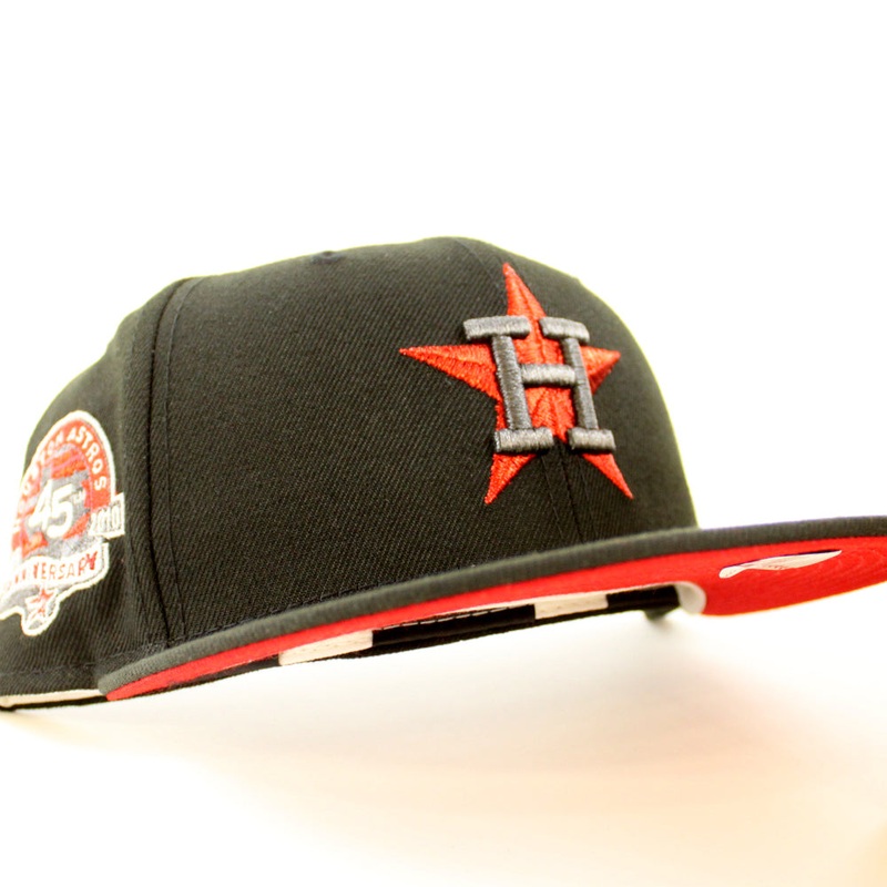 Houston Astros 45TH ANNIVERSARY New Era 59Fifty Fitted Hat (Black Metallic Red Under Brim) 7