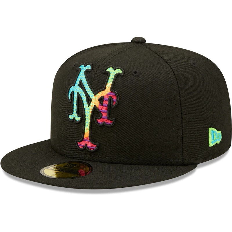 New Era Black New York Mets Neon Fill 59FIFTY Fitted Hat