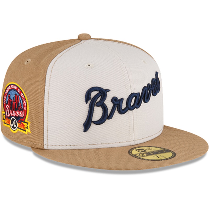 New Era Just Caps Khaki Atlanta Braves 2023 59FIFTY Fitted Hat