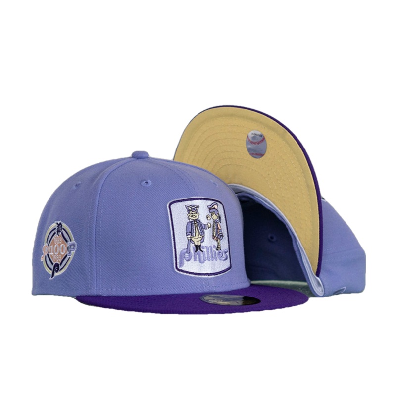 New Era Philadelphia Phillies Lavender/Grape 100th Anniversary Yellow Undervisor 59FIFTY Fitted Cap