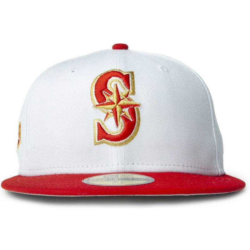 New Era Seattle Mariners White/Red/Gold 2001 All-Star Game 59FIFTY Fitted Cap