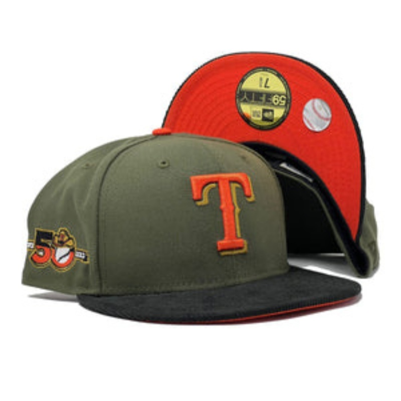 New Era Texas Rangers Corduroy Brim Pack 50th Anniversary 59FIFTY Fitted Hat