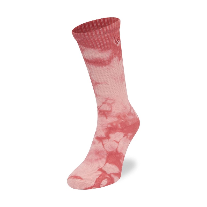 New Era Tie Dye Pastel Pink Crew Socks 2-5