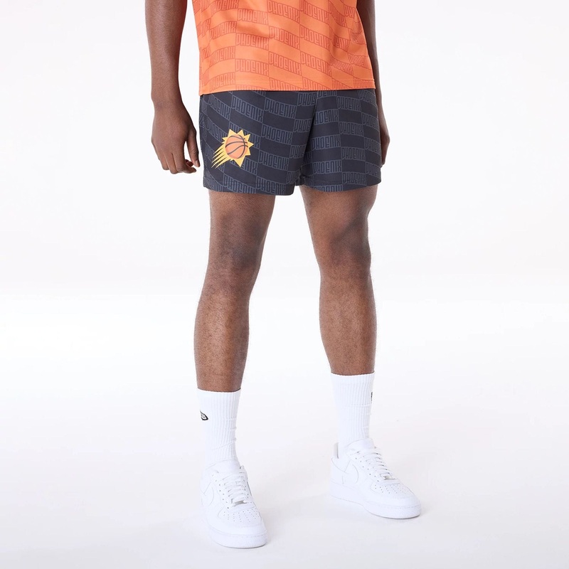 Phoenix Suns NBA All Over Print Graphic Black Shorts XS