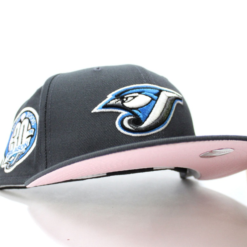 Toronto Blue Jays 30TH Anniversary New Era 59Fifty Fitted Hat (Grey Pink Under Brim) 7