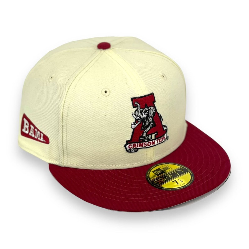 ALABAMA CRIMSON TIDE (OFF-WHITE) NEW ERA 59FIFTY FITTED (RED VISOR) 67/8