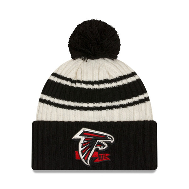Atlanta Falcons New Era 2022 Sideline Sport Cuffed Pom Knit Hat – Cream/Black