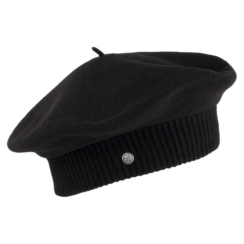 Hritage par Laulhre Hats Parisienne Merino Wool Beret – Black 1-Size