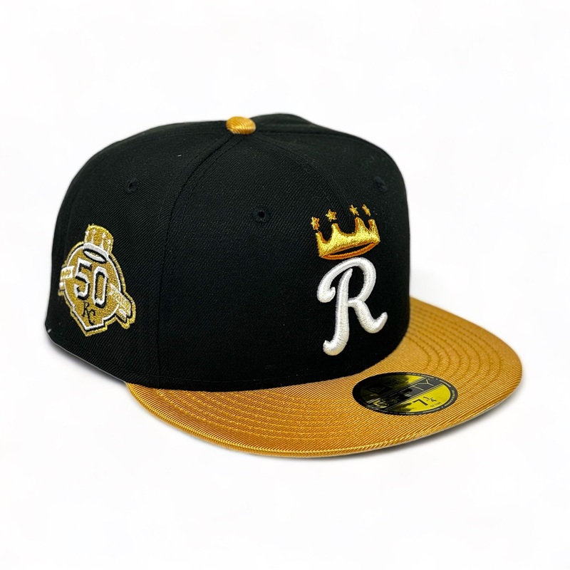 KANSAS CITY ROYALS (BLK/GOLD) (50TH ANN) NEW ERA 59FIFTY FITTED 67/8