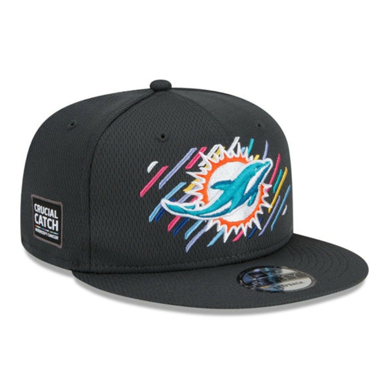 Miami Dolphins New Era 2021 NFL Crucial Catch 9Fifty Snapback Adjustable Hat – Charcoal