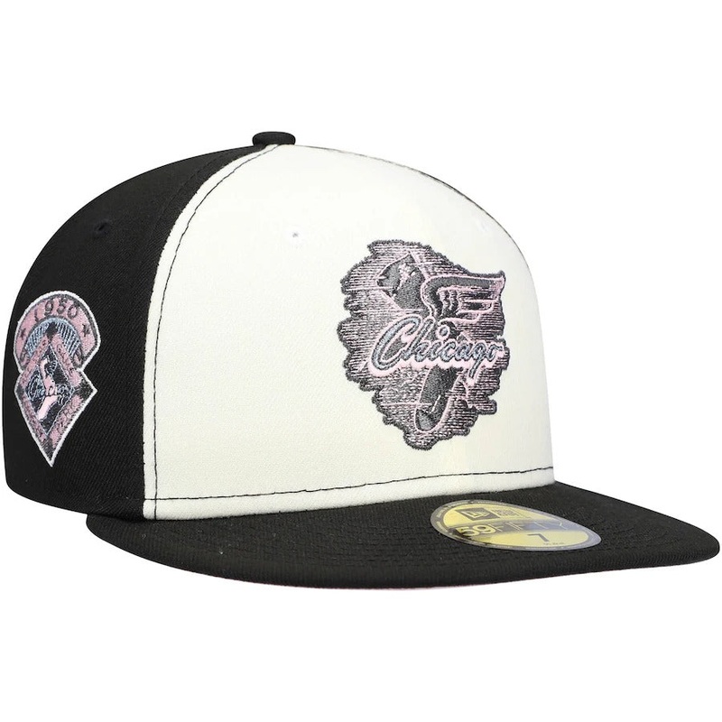 New Era Chicago White Sox Cream/Black 1950 All-Star Game Pink Undervisor 59FIFTY Fitted Hat