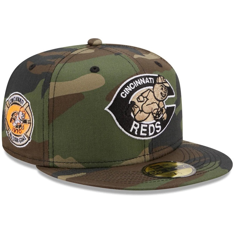 New Era Cincinnati Reds Camo 1970 MLB All-Star Game Flame Undervisor 59FIFTY Fitted Hat