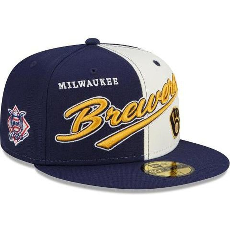 New Era Milwaukee Brewers Split Front 59fifty Fitted Hat