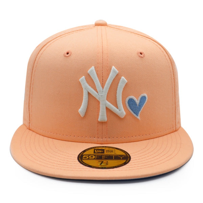 New Era New York Yankees 1999 World Series Peach/ Sky Blue Heart 59FIFTY Fitted Hat