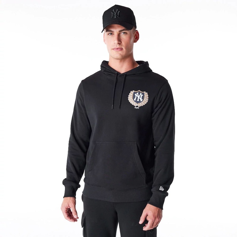 New York Yankees MLB Badge Graphic Black Pullover Hoodie XS