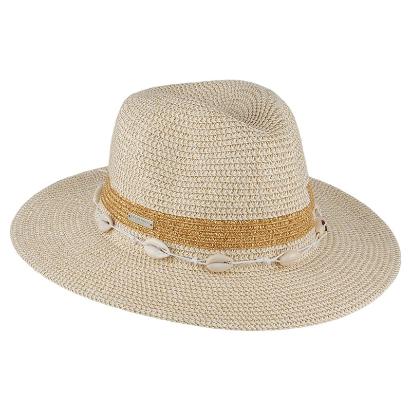 Seeberger Hats Seashell Fedora Hat – Natural-Gold 1-Size