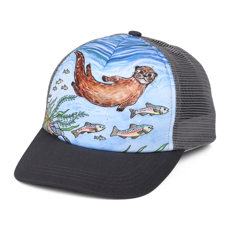 Sunday Afternoons Hats Kids Artist Series River Otter Trucker Cap – Blue-Grey CHILD ADJ.