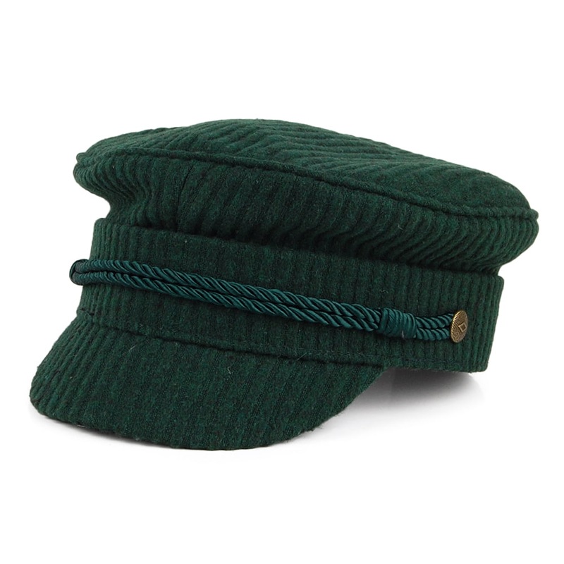 Brixton Hats Albany Ribbed Fiddler Cap – Emerald Small-56cm