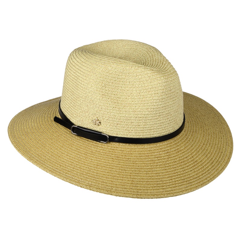 Cappelli Hats Sapo Paper Braid Safari Fedora Hat – Natural-Black 1-Size