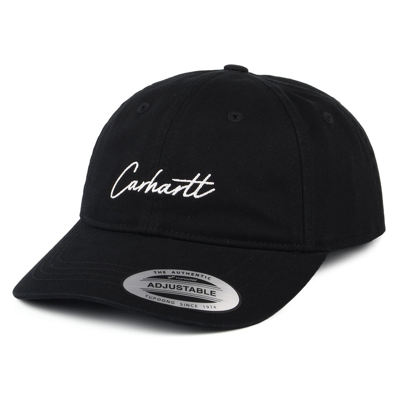 Carhartt WIP Hats Delray Cotton Twill Baseball Cap – Black-White Adjustable