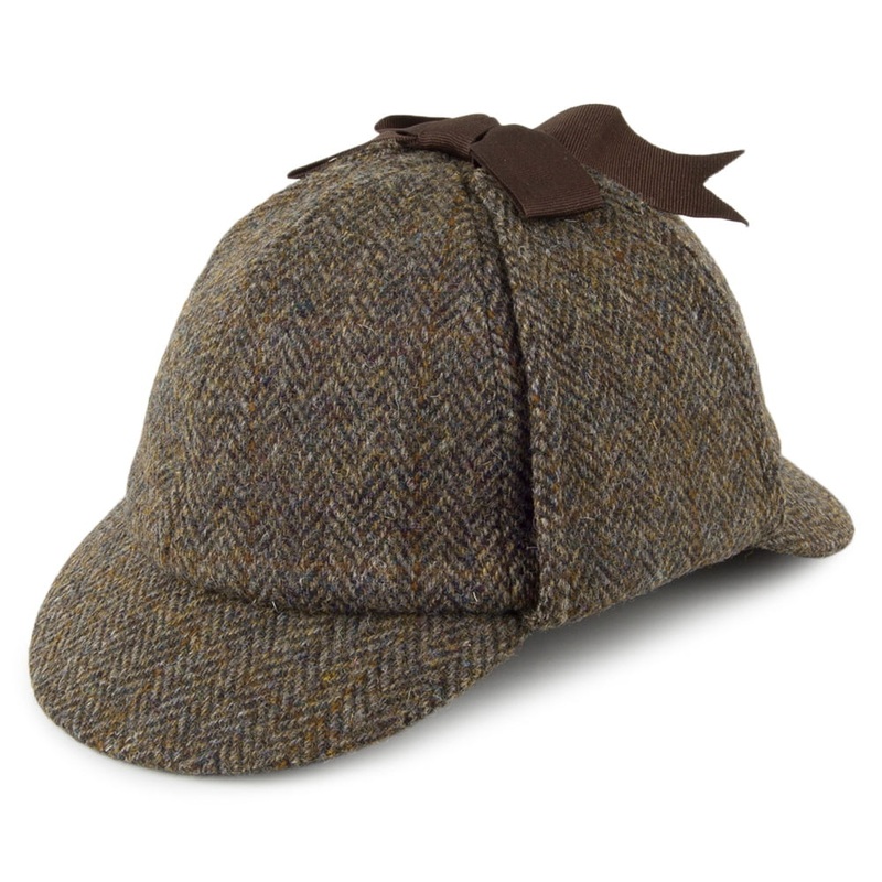 Failsworth HARRIS TWEED Sherlock Holmes Deerstalker Hat – Olive-Blue S