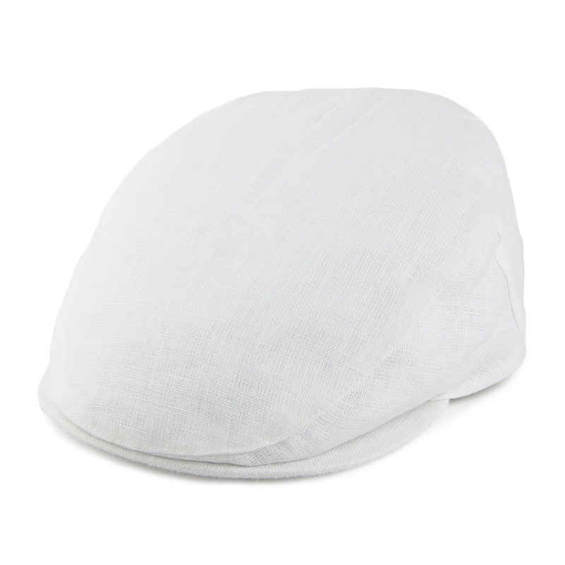 Failsworth Hats Irish Linen Flat Cap – White 55