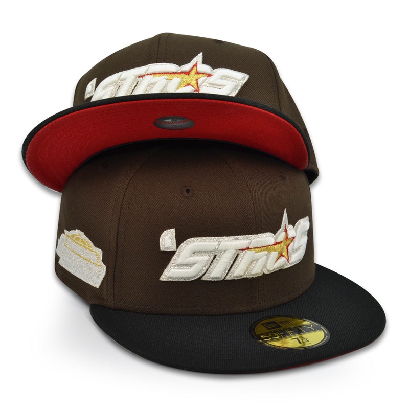 Houston Astros “STROS” Astrodome Exclusive New Era 59Fifty Fitted Hat – Walnut/Black 6 7/8