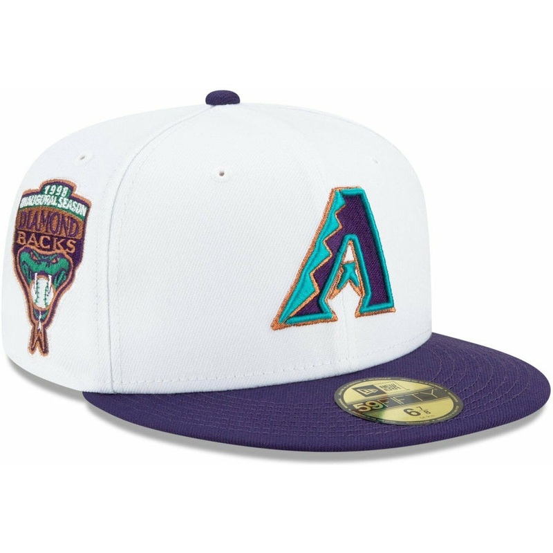 New Era Arizona Diamondbacks White 1998 Inaugural Season Kelly Green Undervisor 59FIFTY Fitted Hat