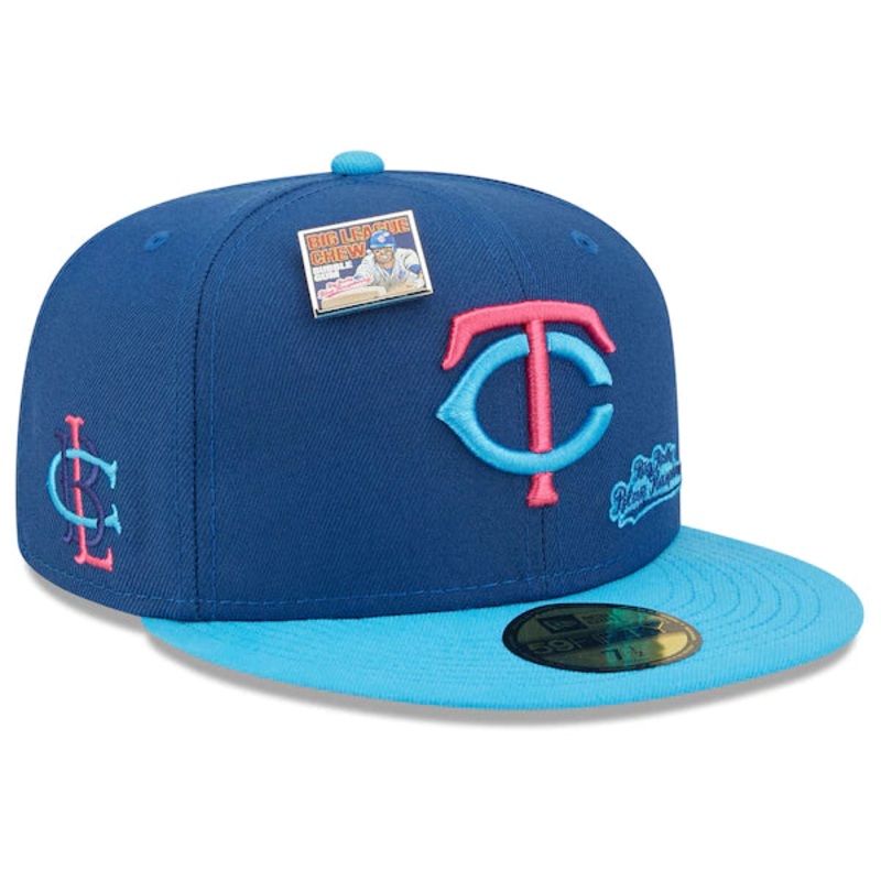 New Era MLB x Big League Chew  Minnesota Twins Big Rally Blue Raspberry Flavor Pack 59FIFTY Fitted Hat