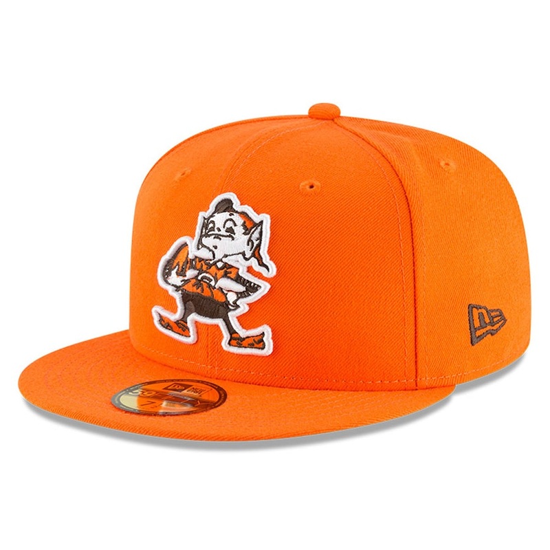 New Era Orange Cleveland Browns Omaha Throwback 59FIFTY Fitted Hat