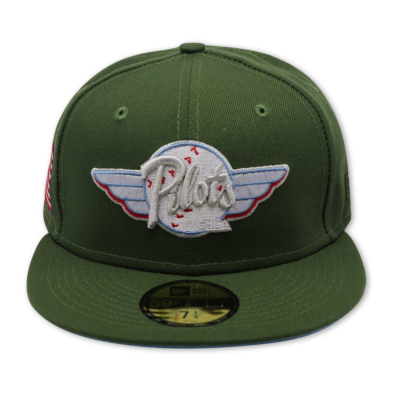 New Era Wichita Pilots Olive/Sky Blue  American Flag 59FIFTY Fitted Hat