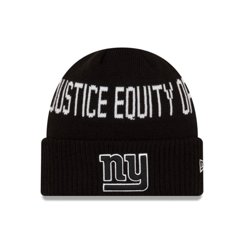 New York Giants NFL Exclusive New Era TEAM SOCIAL JUSTICE Cuffed Knit Hat – Black
