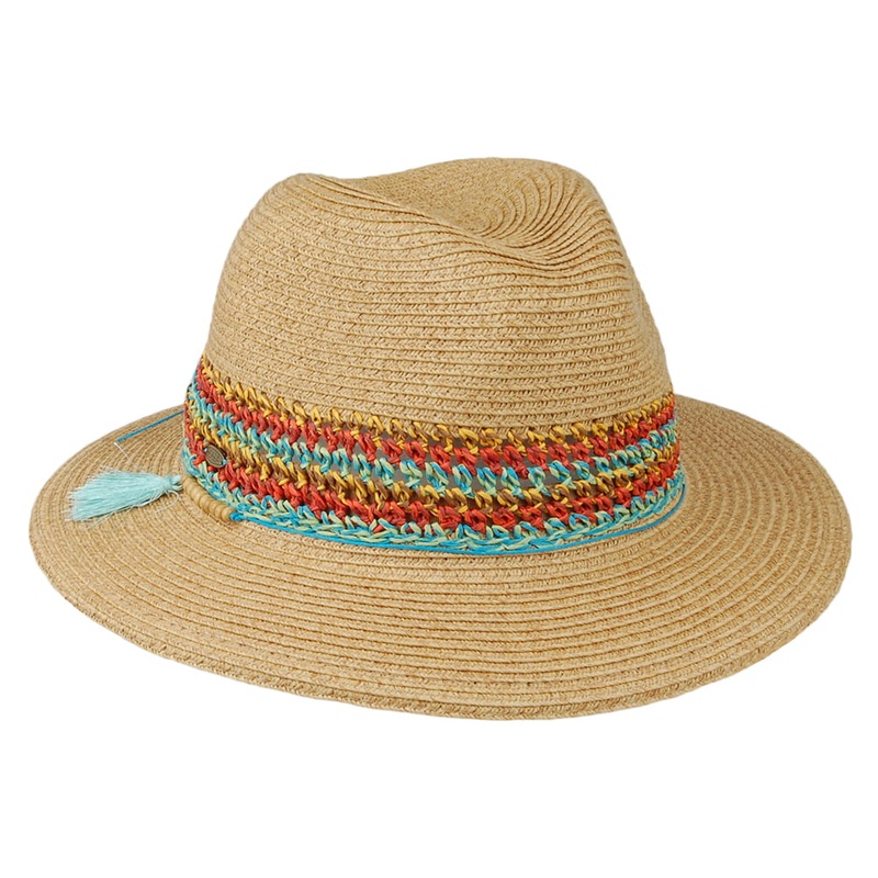 Scala Hats Lucio Safari Fedora Hat – Natural-Orange 1-Size