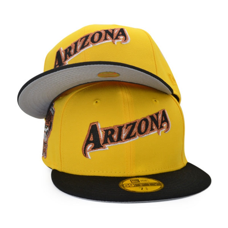 Arizona Diamondbacks 1989 INAUGURAL Exclusive New Era 59Fifty Fitted Hat – Canary Yellow/Black 6 7/8