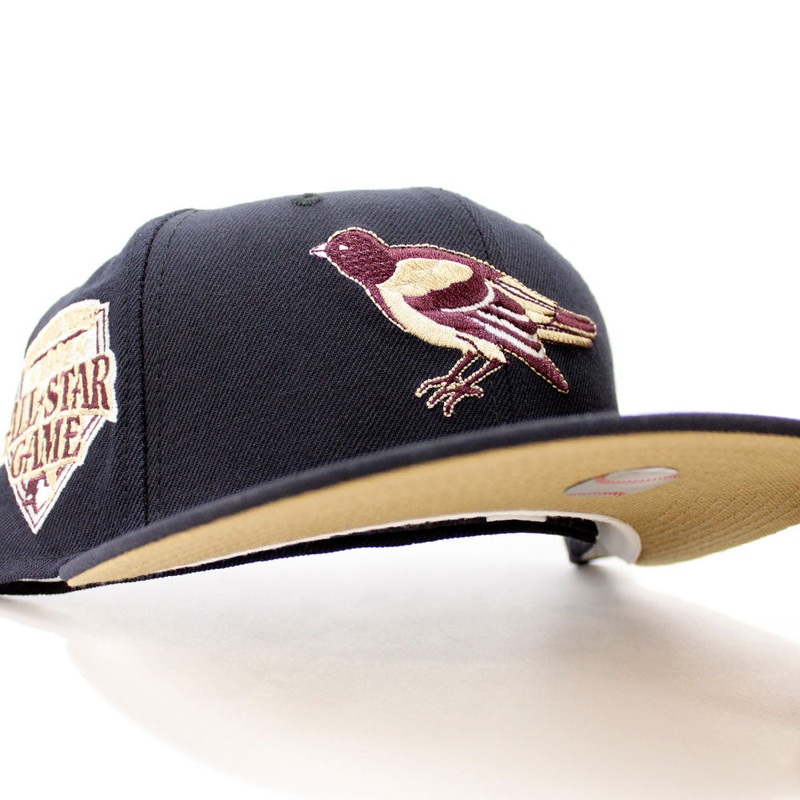 Baltimore Orioles 1992 All-Star Game 59Fifty New Era Fitted Hat (Glow in the Dark Navy Khaki Under Brim) 7