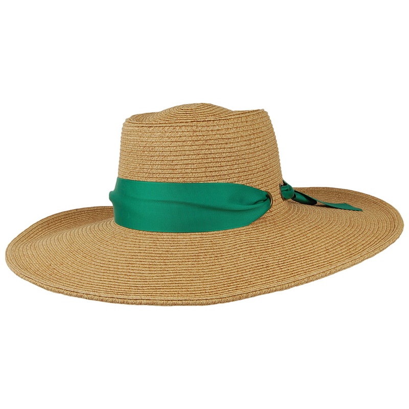 Cappelli Hats Dorothy Paper Braid Sun Hat – Natural-Green 1-Size
