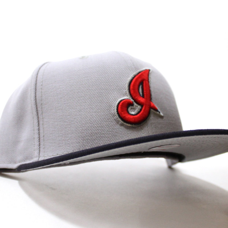 Cleveland Indians 2002 New Era 59Fifty Fitted Hat (Gray Navy Gray Under Brim) 6 7/8
