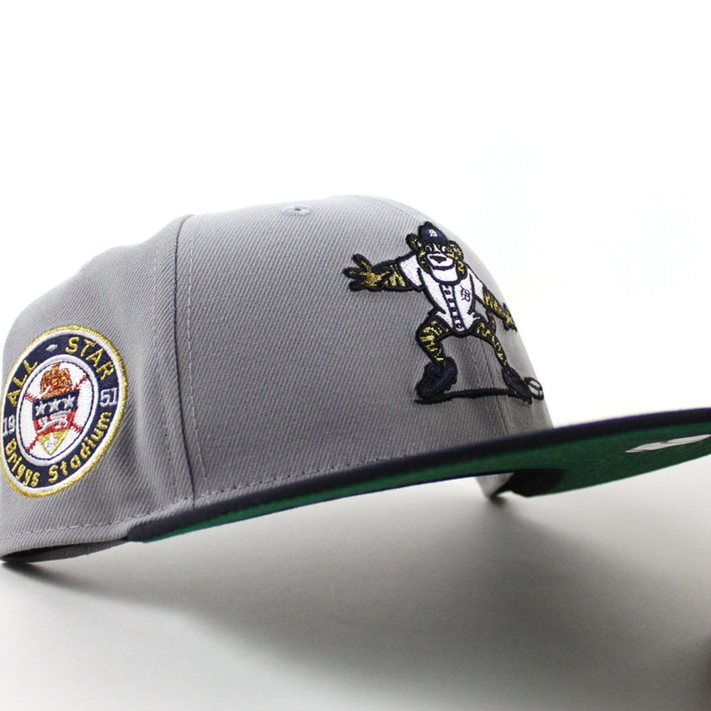 Detroit Tigers 1951 All Star Game New Era 59Fifty Fitted Hat (Gray Navy Green Under Brim) 7