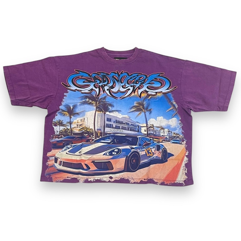 GODSPEED CARS MEET MIAMI (PURPLE) TEE XS