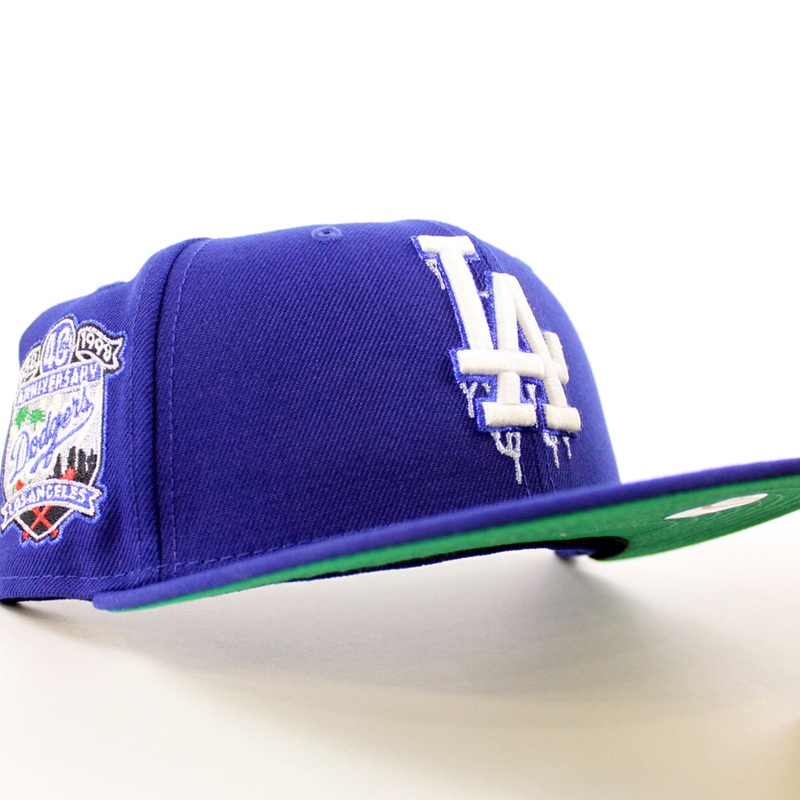 Los Angeles Dodgers I Bleed Dodger Blue 40th Anniversary New Era 59Fifty Fitted Hat (Royal Blue Green Under Brim) 6 7/8