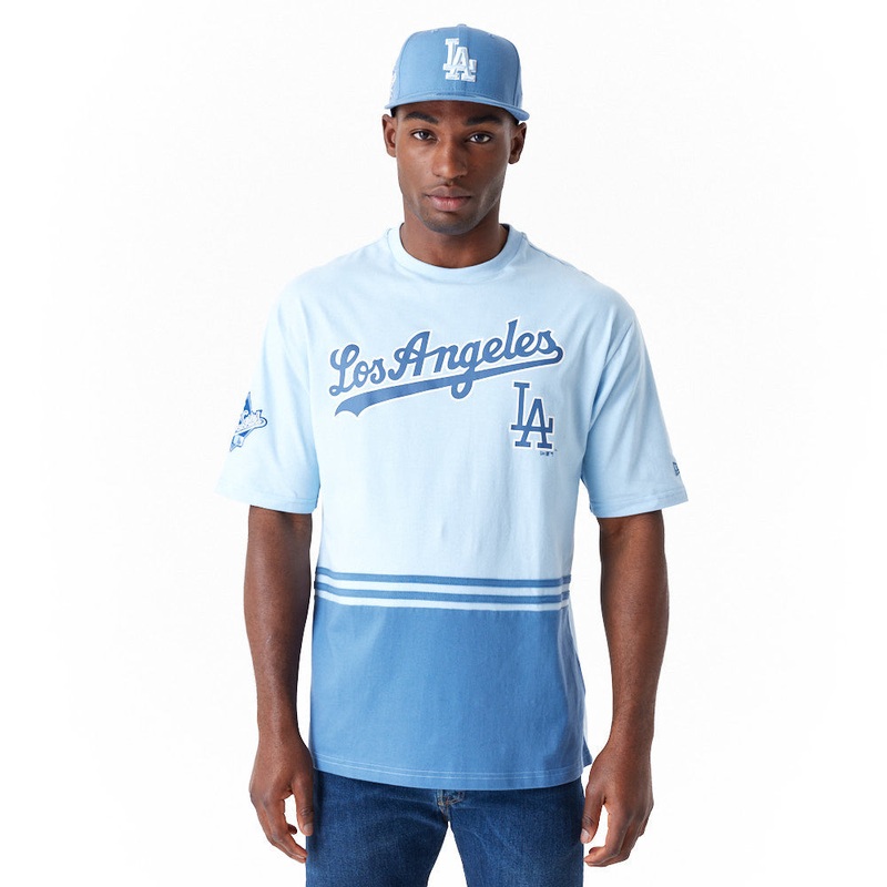 Los Angeles Dodgers World Series Center Front Oversized Pastel Blue Tee S