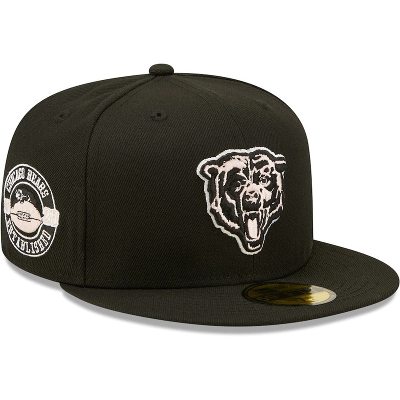 New Era Black Chicago Bears Established 1920 Pink Undervisor 59FIFTY Fitted Hat