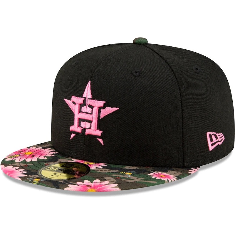 New Era Black Houston Astros Floral Morning 59FIFTY Fitted Hat