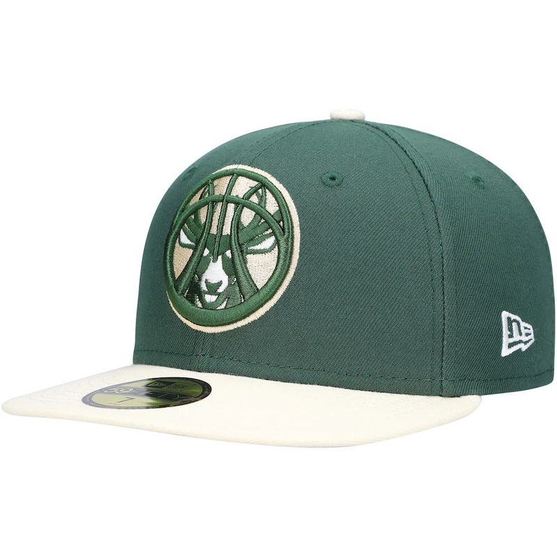 New Era Milwaukee Bucks 2021 NBA Draft Green/Cream 59FIFTY Fitted Hat