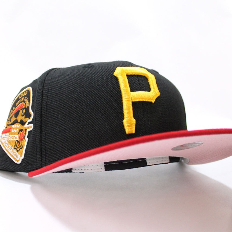 Pittsburgh Pirates 1959 All Star Game New Era 59Fifty Fitted Hat (Black Red Pink Under Brim) 7