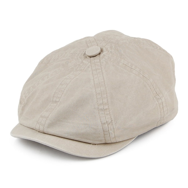 Stetson Hats Hatteras Washed Organic Cotton Newsboy Cap – Sand S