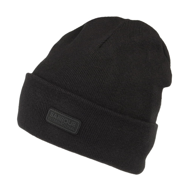 Barbour International Sensor Knit Beanie Hat – Black 1-Size