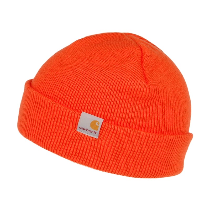 Carhartt WIP Hats Stratus Short Watch Beanie Hat – Orange 1-Size