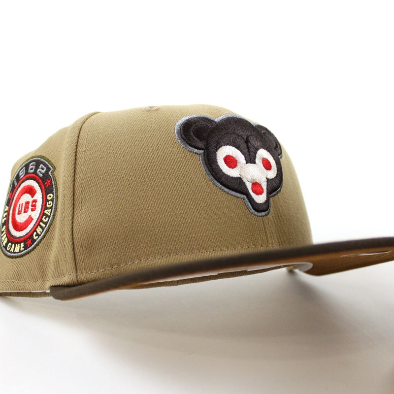 Chicago Cubs 1962 All Star Game New Era 59Fifty Fitted Hat (Khaki Walnut Peanut Under Brim) 7