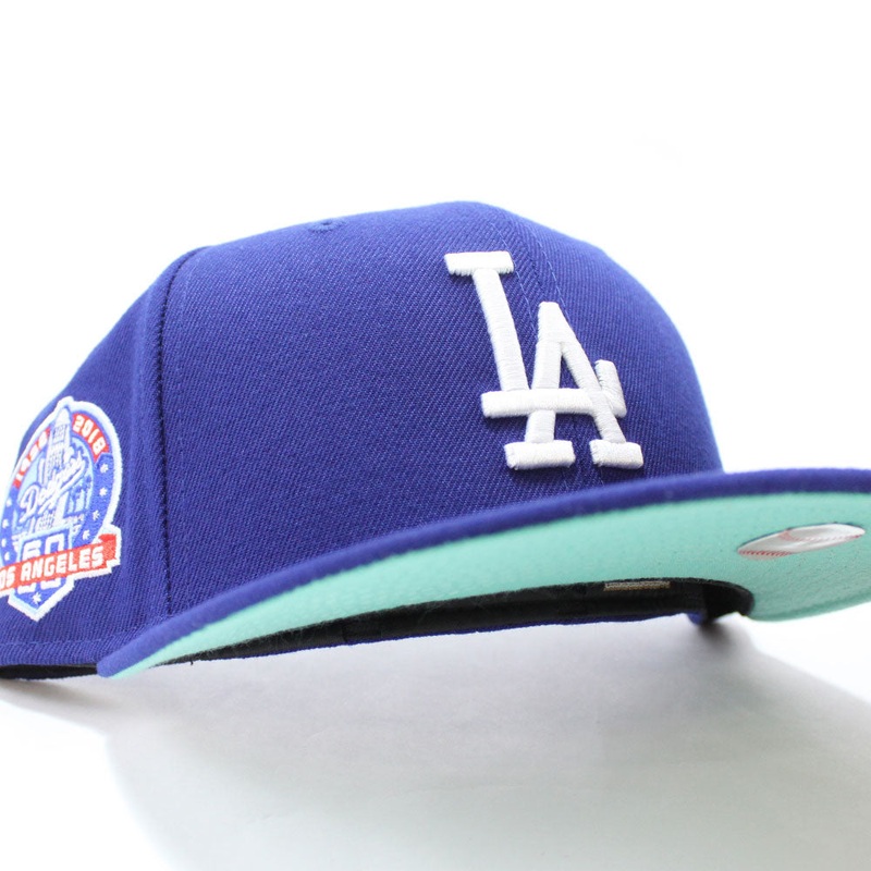Los Angeles Dodgers 60th Anniversary New Era 59Fifty Fitted Hat (Blue MINT Under Brim) 6 7/8